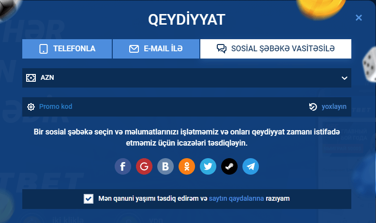 Sosial şəbəkələr vasitəsilə Mostbet saytında qeydiyyat