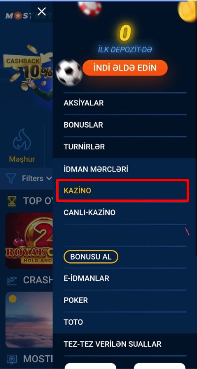 telefonunuzdakı mostbet proqramı vasitəsilə kazinoda oynayın